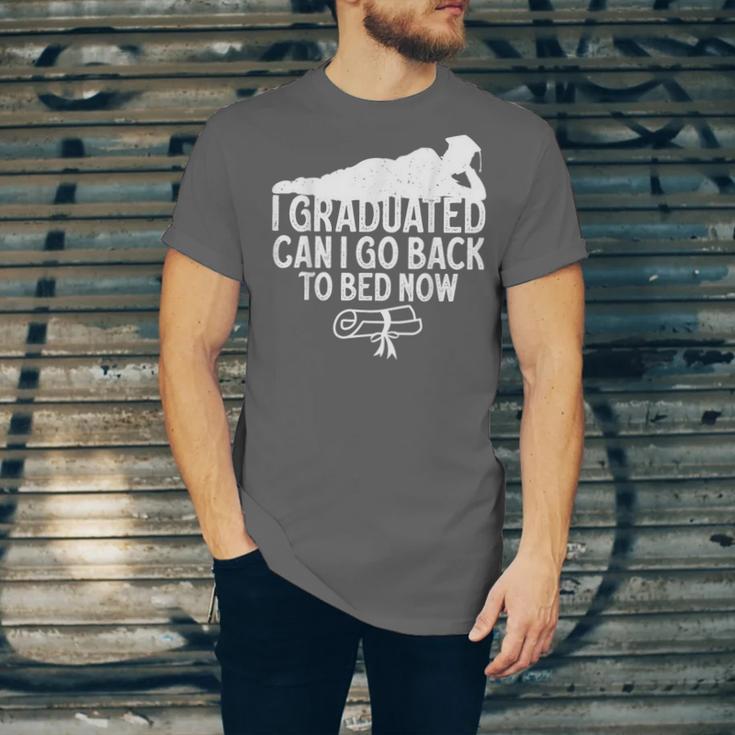 I Graduated Can I Go Back To Bed Now Graduation Men Unisex Jersey T-Shirt