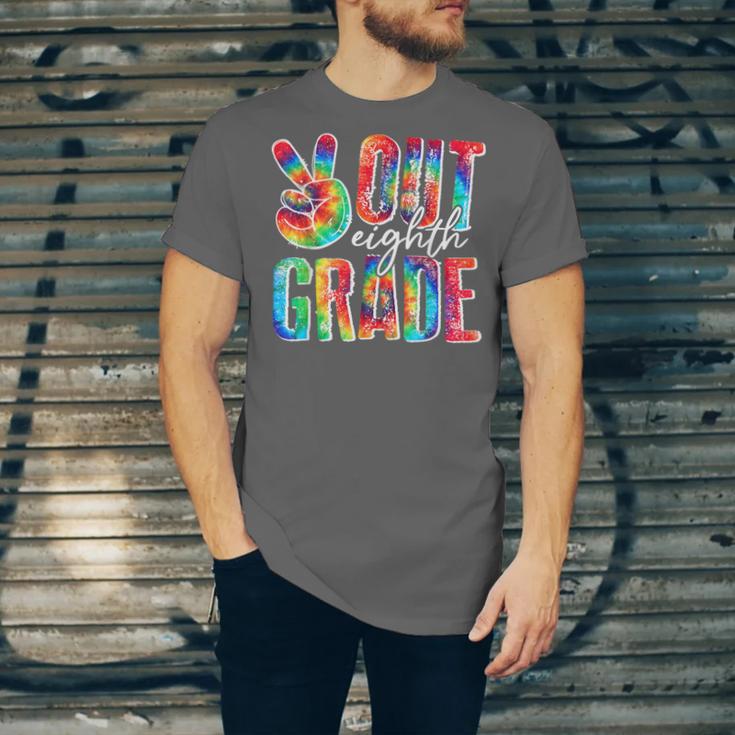 Graduation Peace Sign Out Eighth Grade Tie Dye Hippie Unisex Jersey T-Shirt