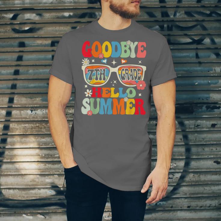 Groovy Goodbye 7th Grade Graduation Hello Summer Kids Unisex Jersey T-Shirt