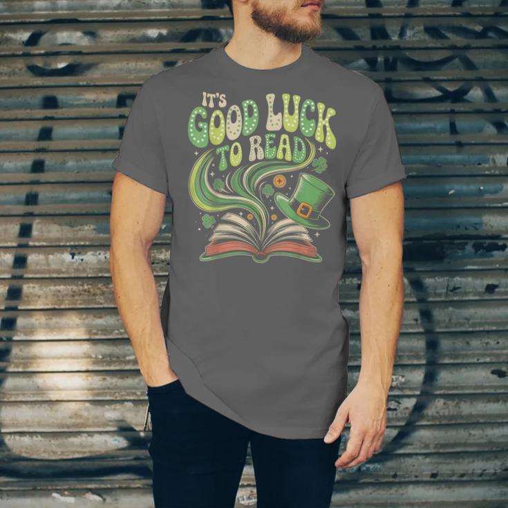 Groovy It's Good Luck To Read St Patrick's Day Book Lucky Unisex Jersey T-Shirt