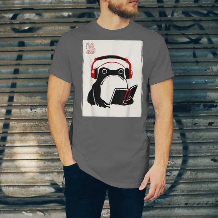 Grumpy Frog Books Music Kawaii Ink Japanese Unisex Jersey T-Shirt