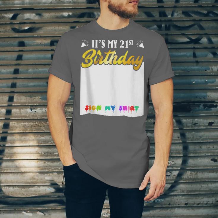 Guestbook My 21st Birthday Sign My Shirt Birthday Party Unisex Jersey T-Shirt