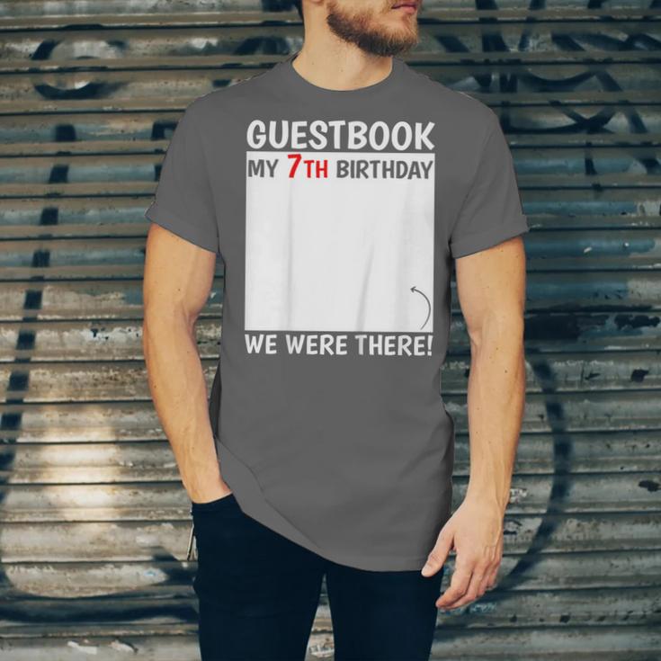 Guestbook 7th Birthday 7 Year Old Born 2018 Bday Unisex Jersey T-Shirt