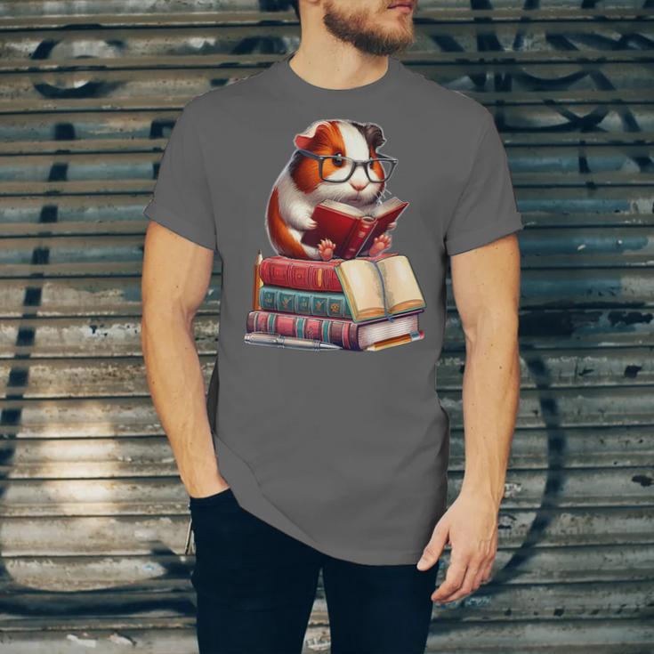 Guinea Pig Reading Books Matching Bookworm Readers Librarian Unisex Jersey T-Shirt