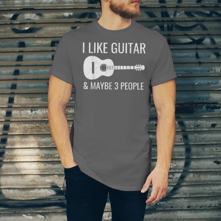 I Like Guitar & Maybe 3 People Music Introvert Guitar Unisex Jersey T-Shirt I Like Guitar & Maybe 3 People Music Introvert Guitar Unisex Jersey T-Shirt