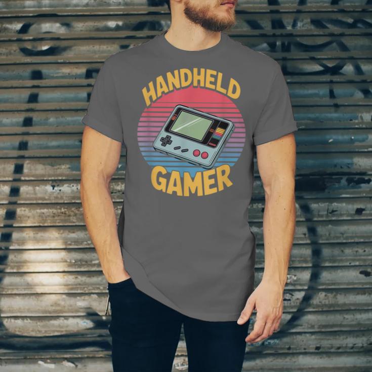 Handheld Gamer Retro Portable Console Nostalgia Unisex Jersey T-Shirt Handheld Gamer Retro Portable Console Nostalgia Unisex Jersey T-Shirt
