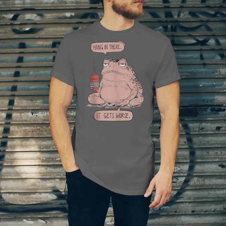 Hang In There It Gets Worse Introverts Anti Valentines Day Unisex Jersey T-Shirt