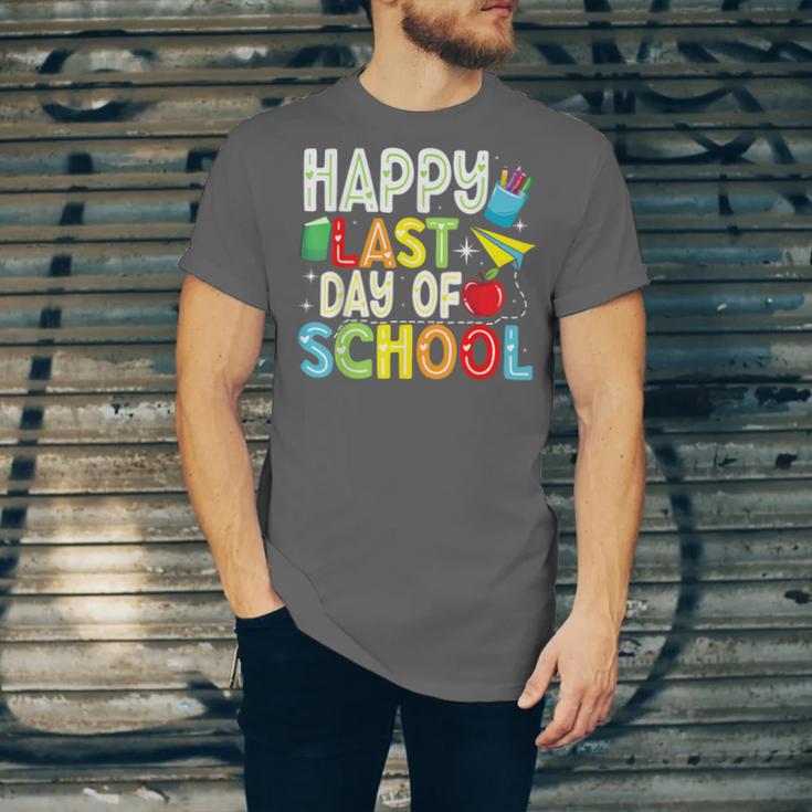 Happy Last Day Of School Teacher Kids Boys Girls Graduation Unisex Jersey T-Shirt