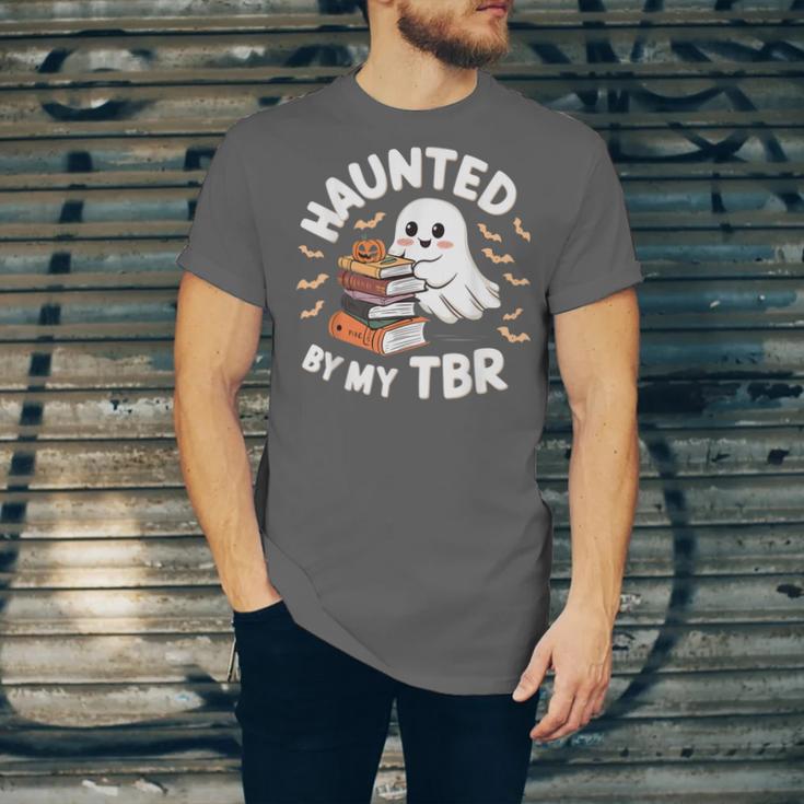 Haunted By My TBR Cute Ghost Book Reading Teacher Halloween Unisex Jersey T-Shirt
