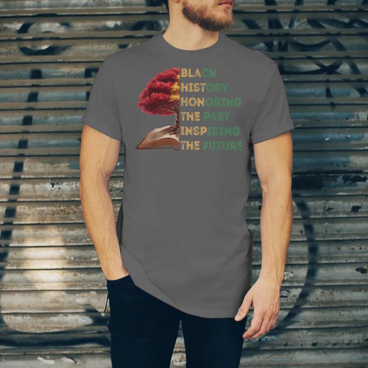 Honoring Past Inspiring Future History Month Tree Book Unisex Jersey T-Shirt