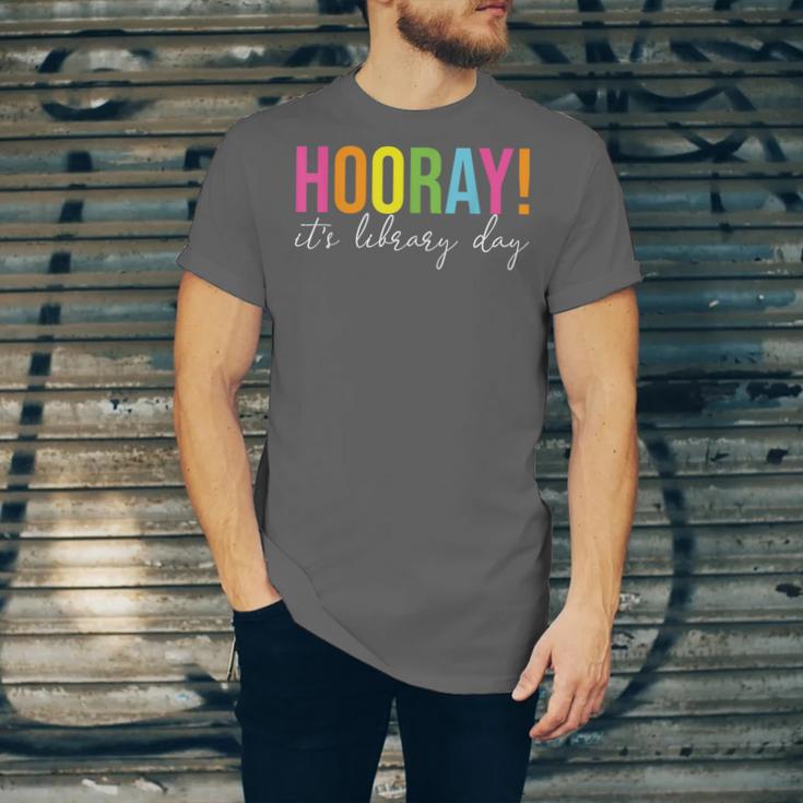 Hooray It's Library Day Teacher Reader Books Back To School Unisex Jersey T-Shirt