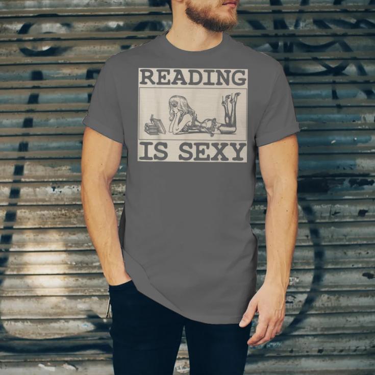Hot Pin Up Girl Comic Book Vintage Reading Is Sexy Unisex Jersey T-Shirt