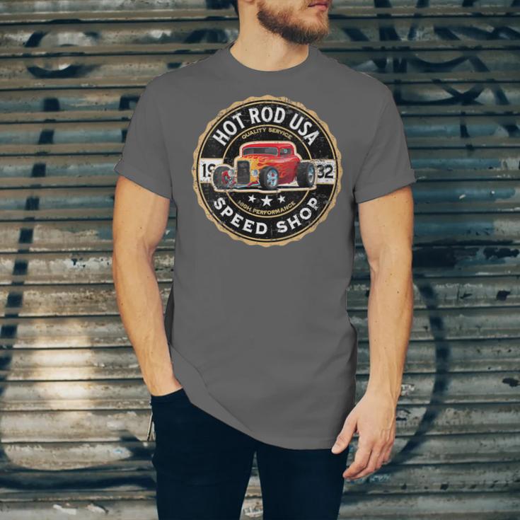 Hotrod Custom Car Automotive Nostalgia Distressed Unisex Jersey T-Shirt