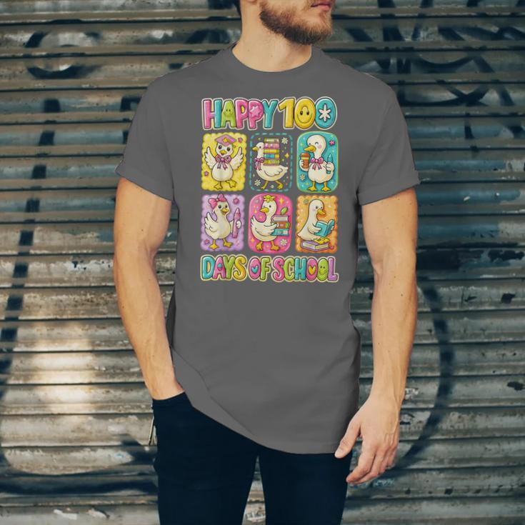 HUGvyn Happy 100 Days Of School Teacher Goose Preppy Books Unisex Jersey T-Shirt