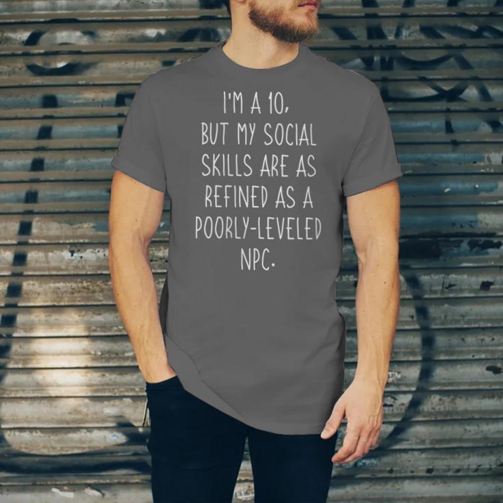 I'm a 10 Meme For Introvert Gaming Lover Boyfriend Unisex Jersey T-Shirt