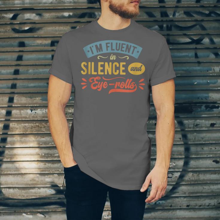 I'm Fluent In Silence And Eye-Rolls Introverts Unisex Jersey T-Shirt