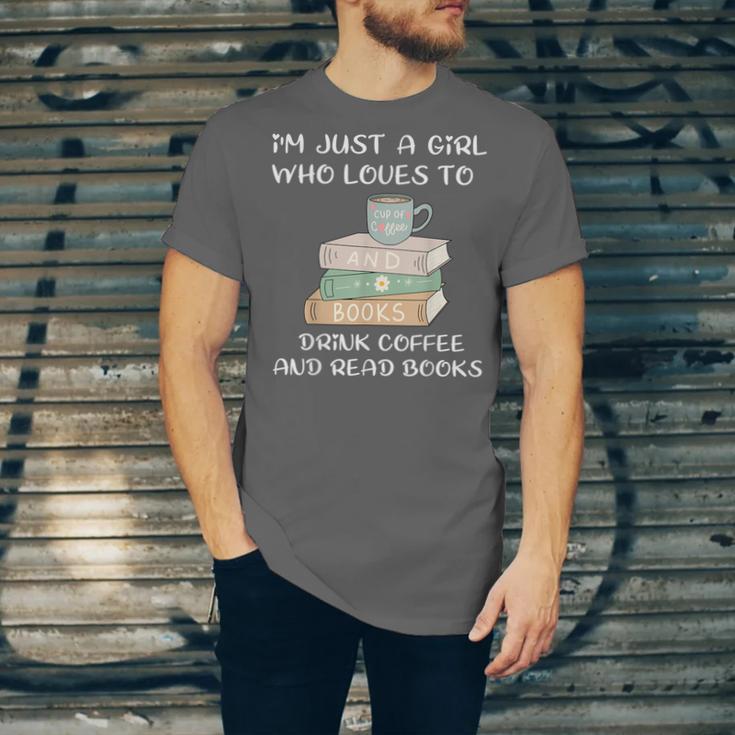 I'm Just a Girl Who Loves To Drink Coffee And Read Books Unisex Jersey T-Shirt