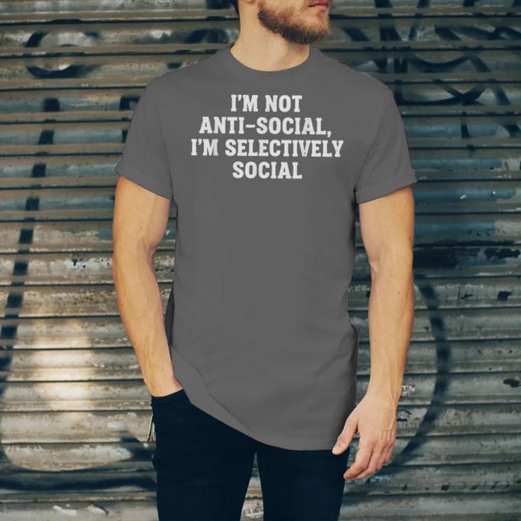 I'm Not Anti-Social I'm Selectively Social Introvert Unisex Jersey T-Shirt I'm Not Anti-Social I'm Selectively Social Introvert Unisex Jersey T-Shirt