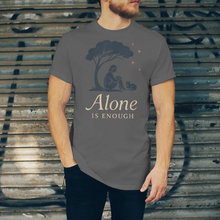 Introvert Alone Is Enough Social Battery Low Antisocial Unisex Jersey T-Shirt