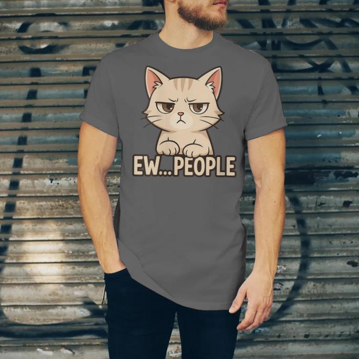 Introvert Anime Cat Ew People Unisex Jersey T-Shirt Introvert Anime Cat Ew People Unisex Jersey T-Shirt