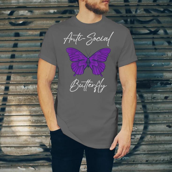 Introvert Antisocial Butterfly For Women Men Unisex Jersey T-Shirt