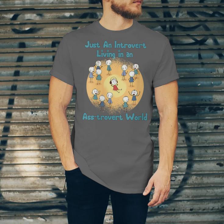 Introvert Extrovert Cartoon In Asstrovert World Unisex Jersey T-Shirt Introvert Extrovert Cartoon In Asstrovert World Unisex Jersey T-Shirt