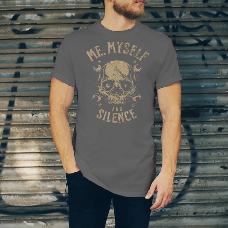 Introvert Relaxation Me Myself And Silence Skull Mechanic Unisex Jersey T-Shirt