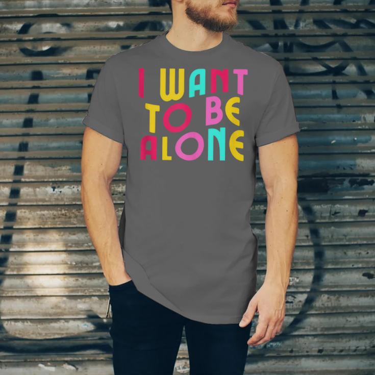 Introvert I Want To Be Alone Retro Wavy Unisex Jersey T-Shirt Introvert I Want To Be Alone Retro Wavy Unisex Jersey T-Shirt