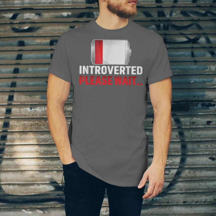 Introverted Please Wait Introvert Saying Sarcasm Unisex Jersey T-Shirt