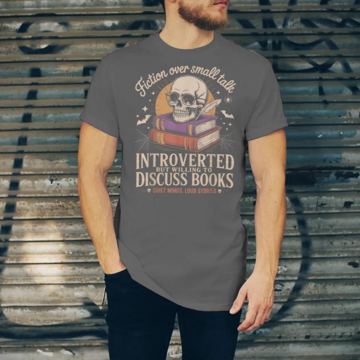 Introverted But Willing To Discuss Books Cozy Aesthetic Unisex Jersey T-Shirt Introverted But Willing To Discuss Books Cozy Aesthetic Unisex Jersey T-Shirt