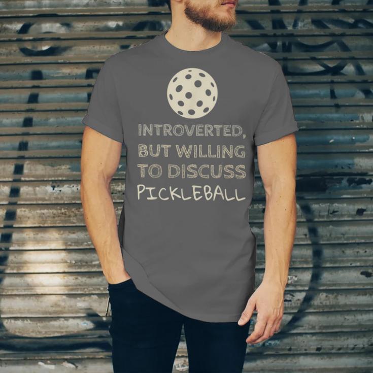 Introverted But Willing To Discuss Pickleball Unisex Jersey T-Shirt Introverted But Willing To Discuss Pickleball Unisex Jersey T-Shirt