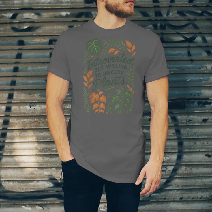 Introverted But Willing To Discuss Plants Botanical Unisex Jersey T-Shirt