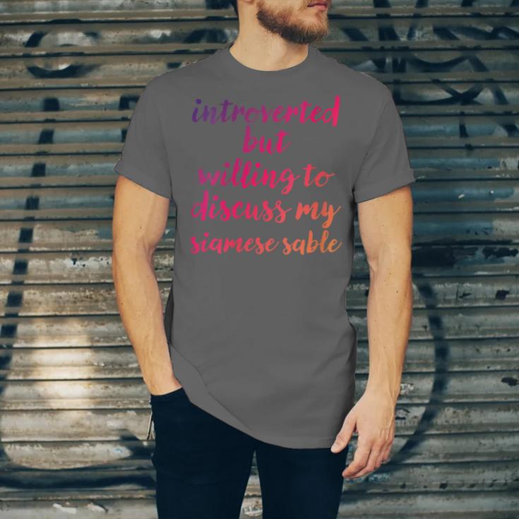 Introverted Willing To Discuss Siamese Sable Introvert Unisex Jersey T-Shirt Introverted Willing To Discuss Siamese Sable Introvert Unisex Jersey T-Shirt