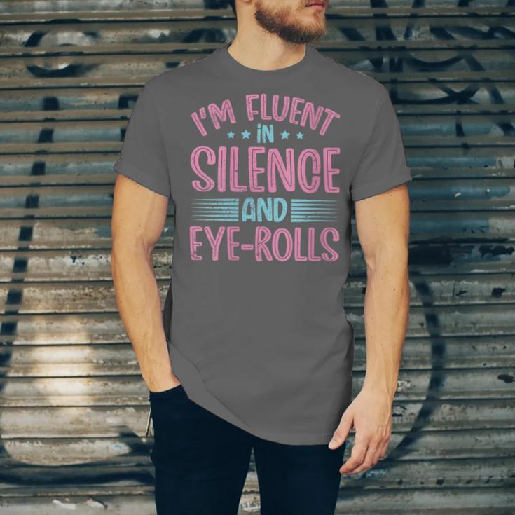 Introverts I'm Fluent In Silence And Eye-Rolls Unisex Jersey T-Shirt