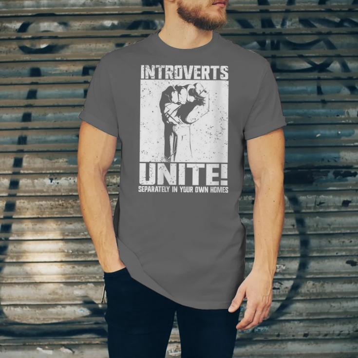 Introverts Unite Separately In Your Own Homes Introvert Unisex Jersey T-Shirt Introverts Unite Separately In Your Own Homes Introvert Unisex Jersey T-Shirt
