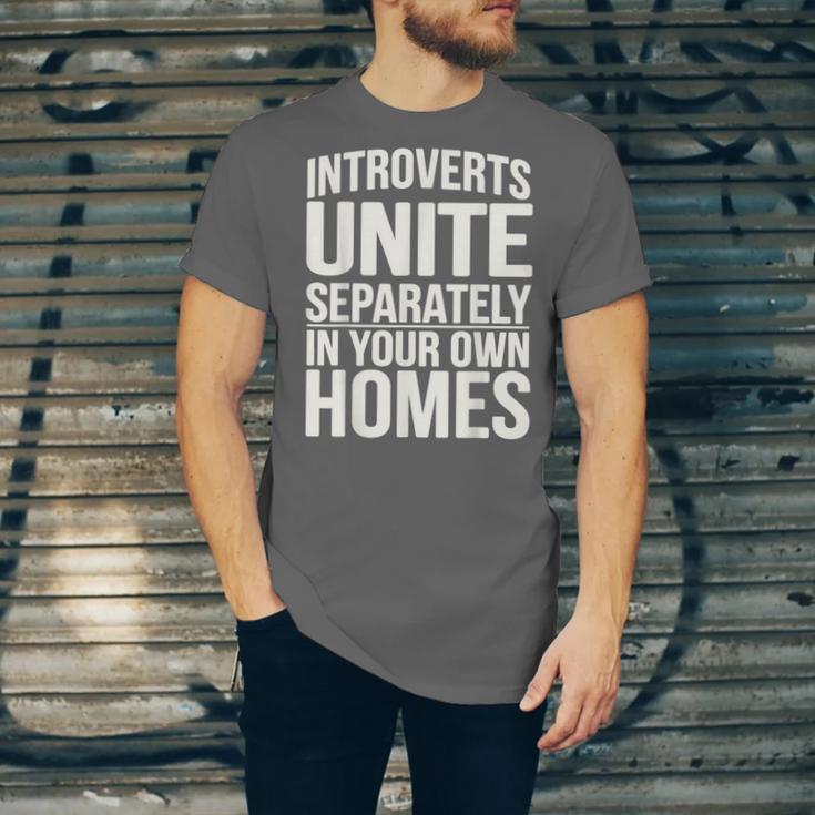 Introverts Unite Separately In Your Own Homes Unisex Jersey T-Shirt Introverts Unite Separately In Your Own Homes Unisex Jersey T-Shirt