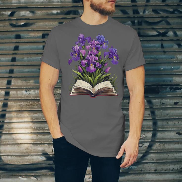 Irises Flowers Book Iris Floral Unisex Jersey T-Shirt