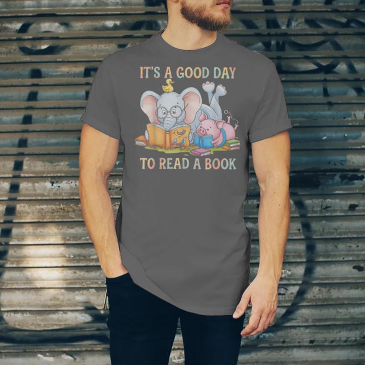 Its A Good Day To Read A Book Cute Pig & Elephant Adventure Unisex Jersey T-Shirt
