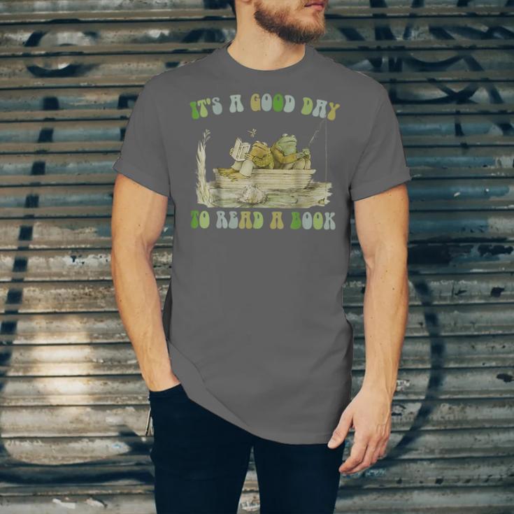 It's A Good Day To Read A Book Shirt Frog Reading Book Unisex Jersey T-Shirt