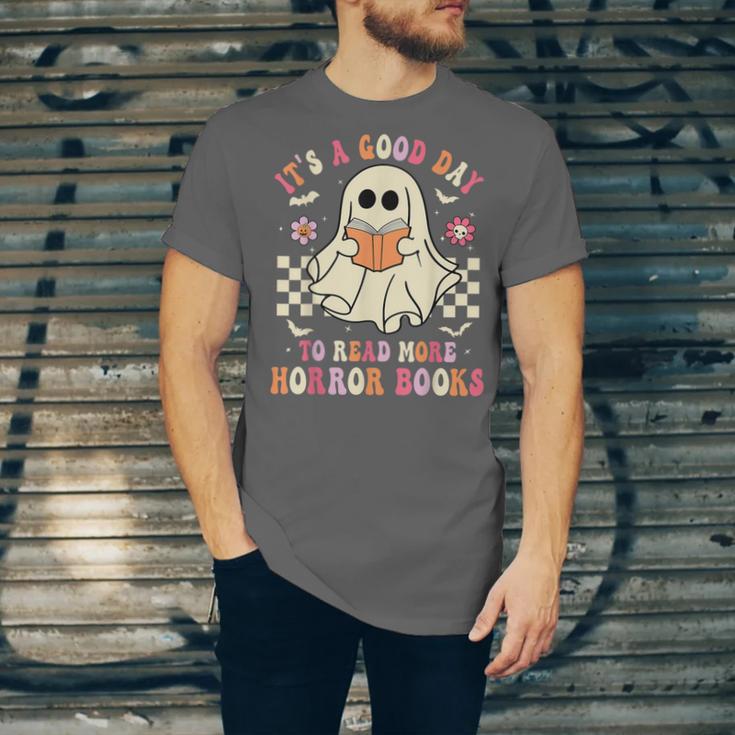 It's A Good Day To Read More Horror Books Halloween Unisex Jersey T-Shirt