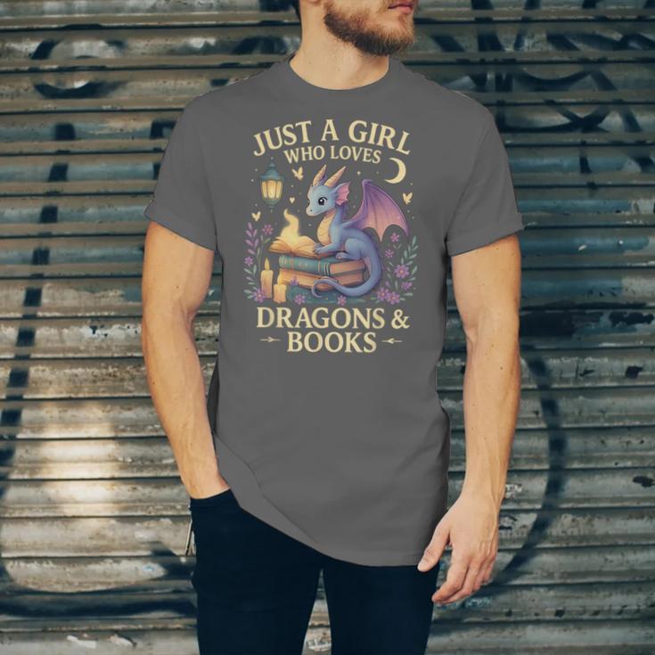 Just a Girl Who Loves Cute Dragons And Books Unisex Jersey T-Shirt Just a Girl Who Loves Cute Dragons And Books Unisex Jersey T-Shirt