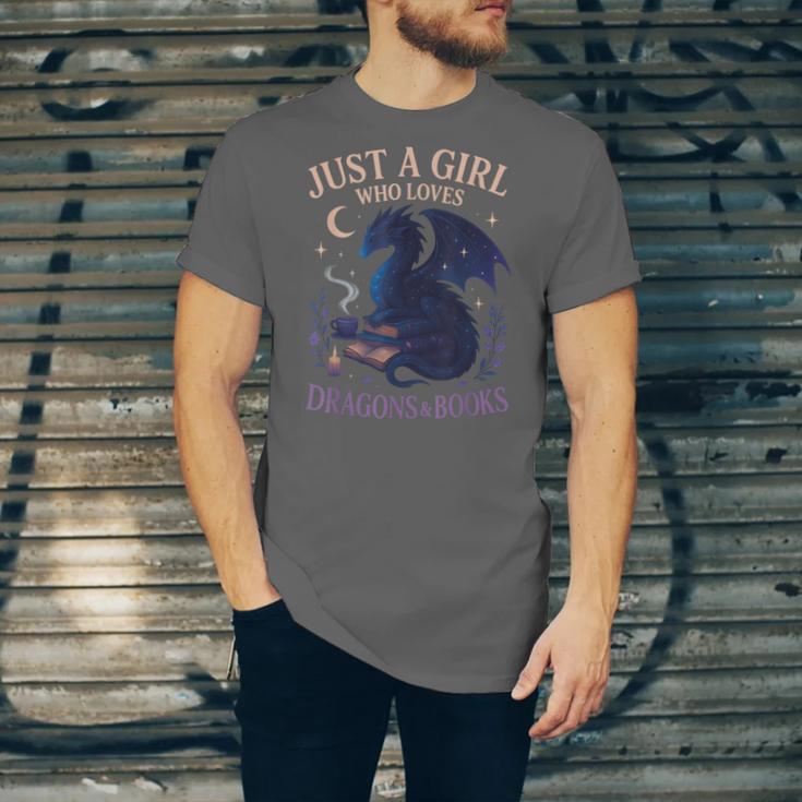 Just a Girl Who Loves Dragons And Books Fantasy Unisex Jersey T-Shirt