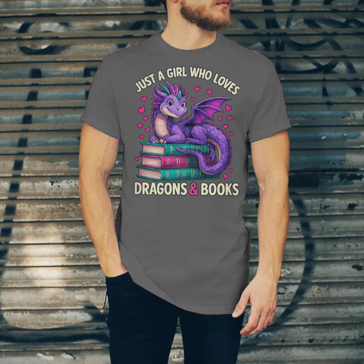 Just a Girl Who Loves Dragons And Books Reading Unisex Jersey T-Shirt Just a Girl Who Loves Dragons And Books Reading Unisex Jersey T-Shirt