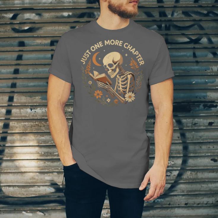 Just One More Chapter Book Lover Bookish Reading Skeleton Unisex Jersey T-Shirt
