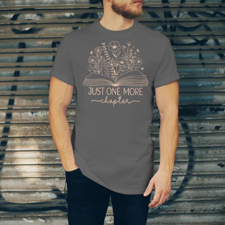 Just One More Chapter Bookish Book Reading Teal Beige Unisex Jersey T-Shirt