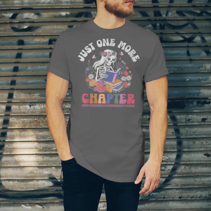 Just One More Chapter Skeleton Reading Book Bookworm Reader Unisex Jersey T-Shirt Just One More Chapter Skeleton Reading Book Bookworm Reader Unisex Jersey T-Shirt