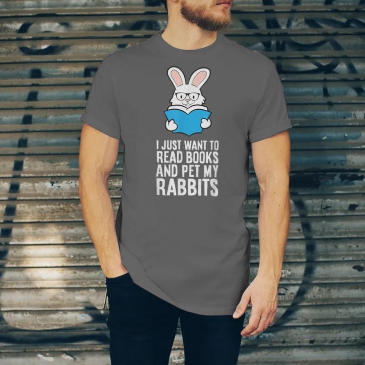 I Just Want To Read Books And Pet My Rabbit Unisex Jersey T-Shirt