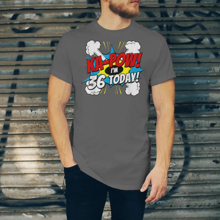 Ka-Pow 36 Years Old Comic Book 36th Birthday Super Hero Unisex Jersey T-Shirt