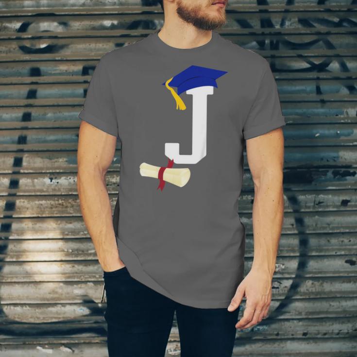 Kids Initial J Letter For Boys Preschool Graduation Kindergarten Unisex Jersey T-Shirt