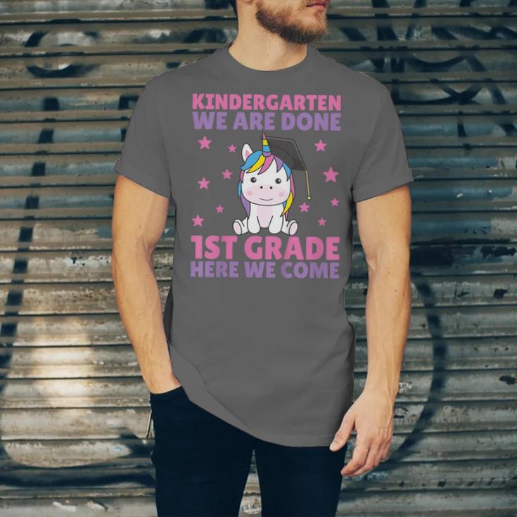 Kids Kindergarten Graduate Unicorn Graduation Unisex Jersey T-Shirt